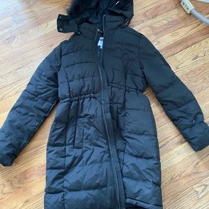 Maternity black winter coat
